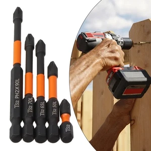 1/4Inch Hex Screwdriver Bits 25mm 5pcs 70mm Alloy Steel Black High Quality - Picture 1 of 12