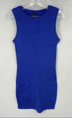 Vestido ceñido al cuerpo informal sin mangas cuello redondo azul Express para mujer talla S/M Foto 1 de 4