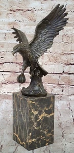 Western Home Style Pure Bronze Copper Hawk Fly Eagle Art Deco Sculpture Statue - Picture 1 of 10