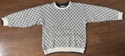 Suéter Tejido Abuelo Bill Blass Años 90 Para Hombres Grande EE. UU. Pullover Texturizado Suelto Cosby Foto 1 de 4
