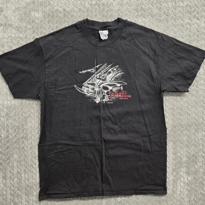 Hanes Beefy T Austin Texas Bats Of Congress Ave Bridge Vintage Shirt Large Black - Image 1 of 4