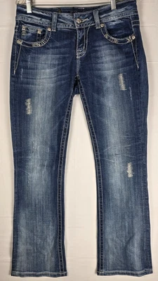 Pantalones de mezclilla Miss Me JE5428E4R Easy Boot de colección talla 31/32 Y2K desgastados ropa de calle Foto 1 de 4