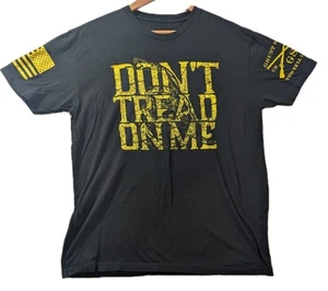 Grunt Style Don’t Tread On Me Black T-Shirt Men’s Large USA Flag Graphic - Picture 1 of 7