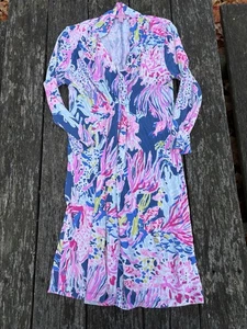Lilly Pulitzer ~ Damen Kleid blau rosa Langarm ~ Gr. M - Bild 1 von 12