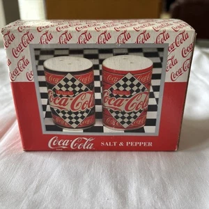 Coca-Cola Ceramic Salt & Pepper Shaker Set, 1995 NEW CS - Picture 1 of 12