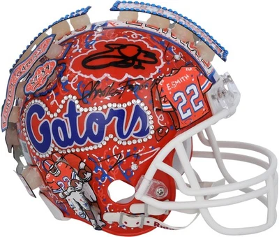 Minicasco firmado por Emmitt Smith Florida Gators Riddell VSR4-Arte Charles Fazzino Foto 1 de 4