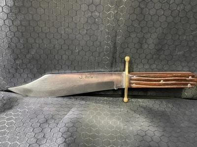 Faca de combate vintage Kabar 1210 EUA J. Bowie caça com bainha - Imagem 1 de 4