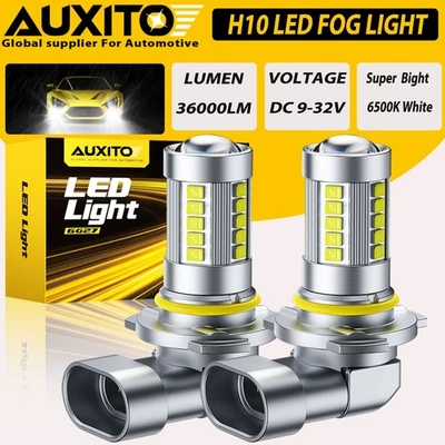 Pair 9145 9140 H10 LED Fog Driving Light Bulbs Super White 80000LM 6500K 100W G6 - Image 1 of 4