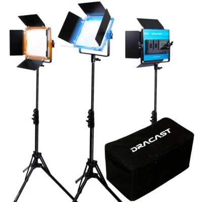 Dracast LED500 X Series Bi-Color LED 3 Light Kit with Nylon Padded Travel Case - Image 1 of 4