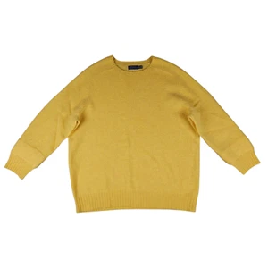 De Colección Polo Ralph Lauren Suéter Para Hombre Grande Amarillo Lana Mezcla Alpaca Parches en el Codo - Imagen 1 de 12