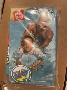Play Day Inflatable Printed Swim Arm Bands Floaties Pool Floats Sharks NEW - Picture 1 of 4