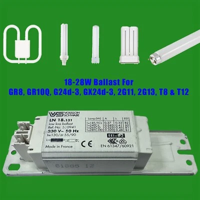 VOSSLOH SCHWABE LN18.131 18W 24W 26W 28W CFL Fluorescent Magnetic Ballast, GR8 2D G24d 2G11, T8