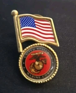USMC Amerikanische Flagge Anstecknadel - Bild 1 von 2