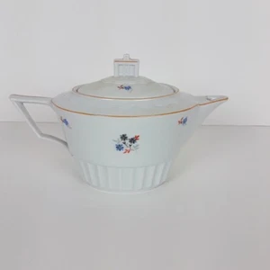 8839: Zeh Scherzer Bavaria Tea Pot 60 Jahre Germany Orange Blue Flowers - Picture 1 of 4