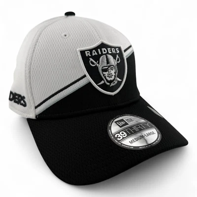 New Era 拉斯维加斯突袭者队 NFL 2023 Sideline 白色 Neo 39Thirty Flex Fit 帽子 — 第 1/4 张图片