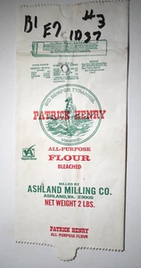Vintage Paper Sack Bag - PATRICK HENRY FLOUR, ASHLAND MILLING, VIRGINIA 2006 - Picture 1 of 1