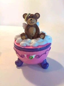 Claire's Trinket Box - Angel Bear 2006 Halo Clouds NWT - Picture 1 of 5