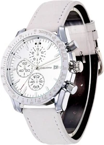Watch 30M Waterproof Leather Band Analog Quartz Casual Classic Elegant Men White - Picture 1 of 6