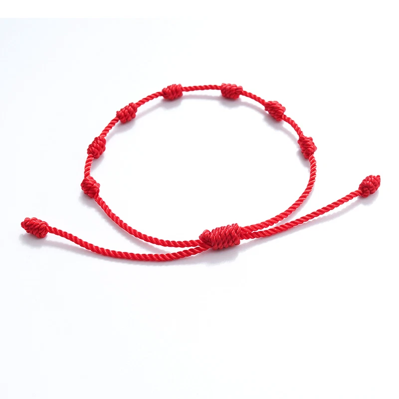2 stück 7 Knoten Rote Schnur Armband Handgemachte Freundschaft Armband Glück  - Bild 1 von 3