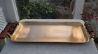 Vintage French Brass Plated Serving Tray Amber Bead Handles 45cm x 20cm