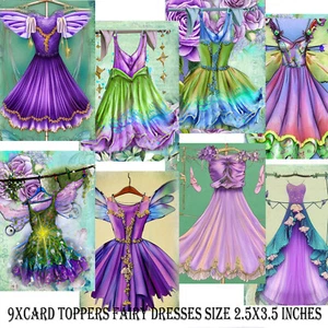 Toppers de tarjetas x 9 vestidos de hadas hacer tarjetas de hadas libro de recortes - Imagen 1 de 3