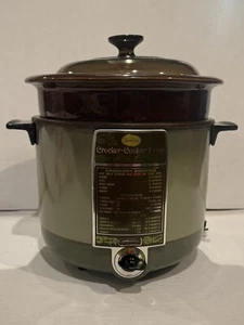 Vintage Sunbeam Crocker Pot Slow Cooker Deep Fryer Avocado Green - Picture 1 of 9
