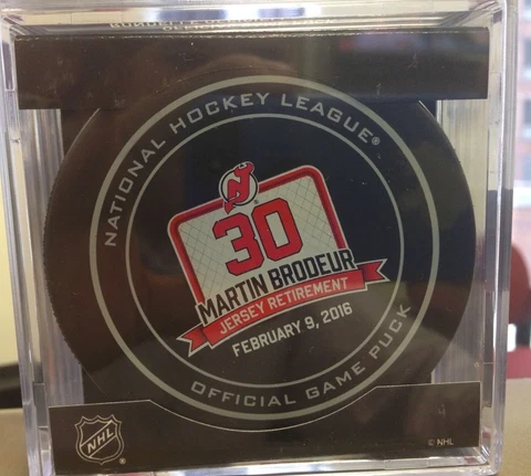 MARTIN BRODEUR NEW JERSEY DEVILS OFFICIAL RETIREMENT GAME PUCK 2/9 RARE #30 Cover