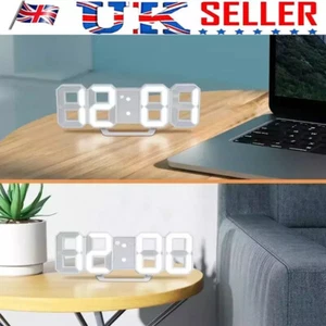 3D LED Digital Alarm Clock - Wall Mount, Time/Date/Temp Display, Home/Office/Kit - Picture 1 of 10
