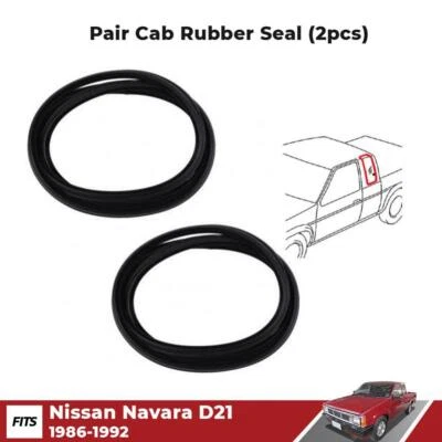 Pair Cab Rubber Side Window Seal Fits Nissan Hardbody D21 Pickup 1986-92 Foto 1 de 4