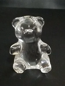 Oneida Clear Crystal Teddy Bear Figurine Paperweight - Picture 1 of 3