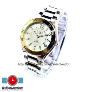 Omax Gents Divers Style 50M White Dial Watch, Silver Finish, Seiko (Japan) Movt. - Picture 1 of 12
