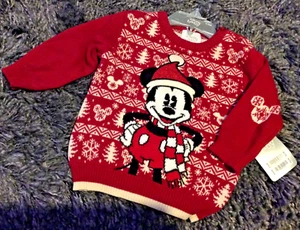 NUEVO CON ETIQUETAS Nuevo Saltador Bebé Navidad Tienda Disney Mickey Mouse Rojo 6-9M 9kg - Imagen 1 de 5