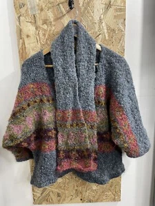 Forever Amano Multicoloured Patchwork Hand Knitted Wool Cardigan Small RRP £260 - Picture 1 of 7