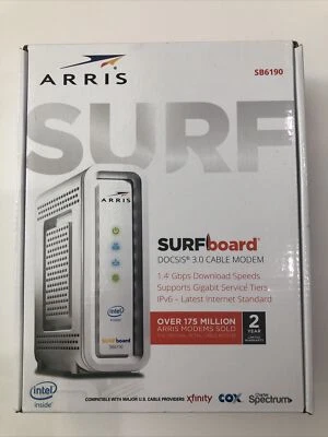 ARRIS SURFBOARD SB6190 DOCSIS 3.0 CABLE MODEM BRAND NEW IN BOX - Image 1 of 4