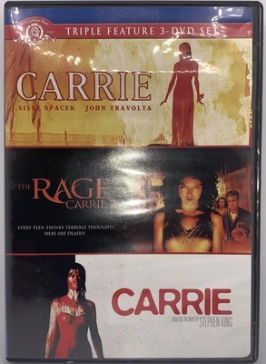 Carrie Triple Pack: Carrie, Carrie 2: Rage & Carrie (3-Disc DVD) Like New Disc - Image 1 of 4
