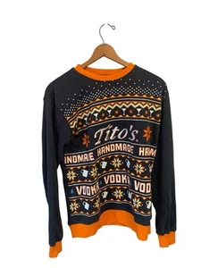 Titos Vodka Sweater Adult Small  Gray Orange - Picture 1 of 3