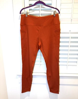 Soft Surroundings  Ankle Leggings Orange Size Large Slimming Women Pockets NWOT - Image 1 of 4