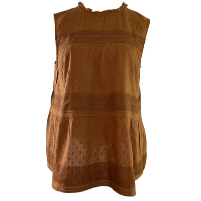 Old Navy Women’s Brown Lace Detail Sleeveless Keyhole Top Size Large - Image 1 of 4