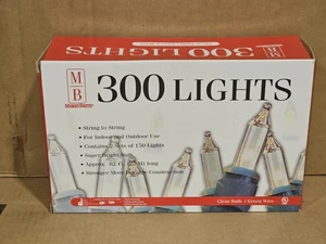 Mini Clear Christmas Lights 300 Bulbs Green Wire Outdoor or Indoor Use 82' Works - Picture 1 of 6