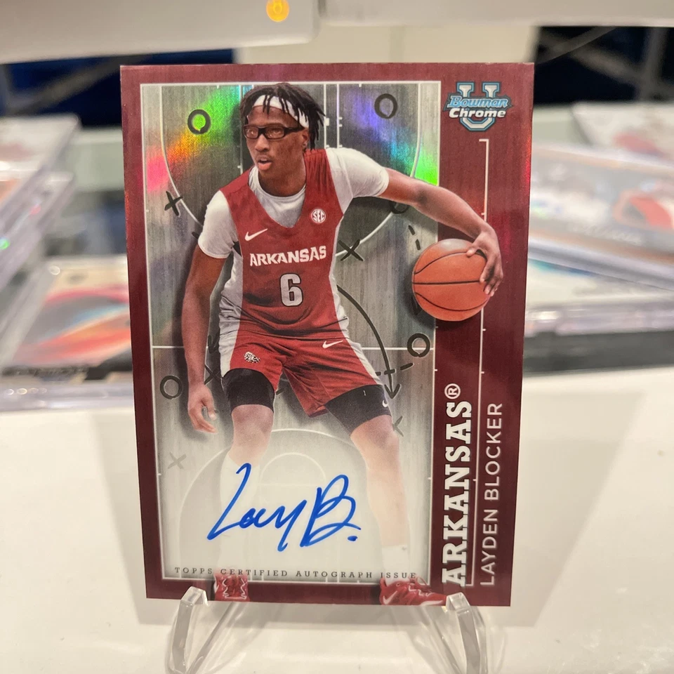 2023-24 Bowman U Chrome LAYDEN BLOCKER On Card Auto Prodigal Playmakers - Image 1 of 4