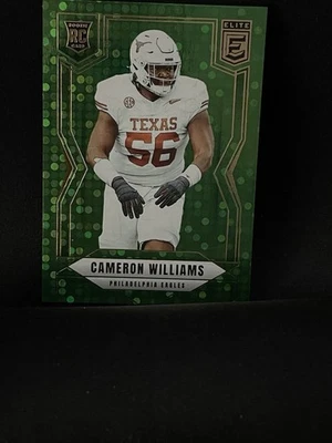 2025 Donruss Elite Cameron Williams Green Disco Philadelphia Eagles RC - Image 1 of 2