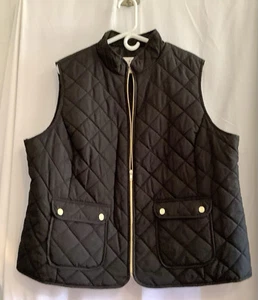 St.JOHN’S Bay Vest Women’s (2X) Black Quilted, Gold Accents - Picture 1 of 12