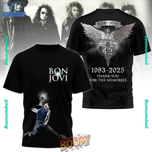 Bon Jovi 1983-2025 Thank You For The Memories 3D T-Shirt - Picture 1 of 4