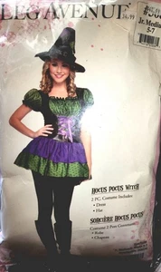 Leg Avenue Hocus Pocus Bruja Halloween Disfraz Adolescente Junior Talla M Vestido y Sombrero - Imagen 1 de 2