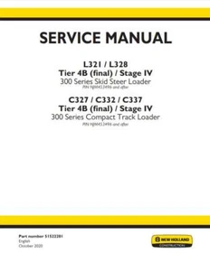New Holland L321 L328 C327 C332 C337 Complete Service Manual 51522201 PDF/USB - Picture 1 of 4