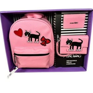Marc Tetro Mini Backpack Wallet Card Holder Combo Gift Set in Box Black Cat NWT - Picture 1 of 7