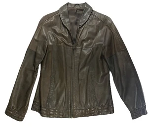 Echtes Leder Cafe Racer Jacke Brustumfang 36" Taupe Braun Kurz Butterweich - Bild 1 von 4