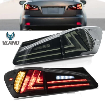 VLAND Smoked Led Tail Lights For Lexus IS250 IS350 2006-2013 IS F 2008-2015 Pair - Imagem 1 de 4