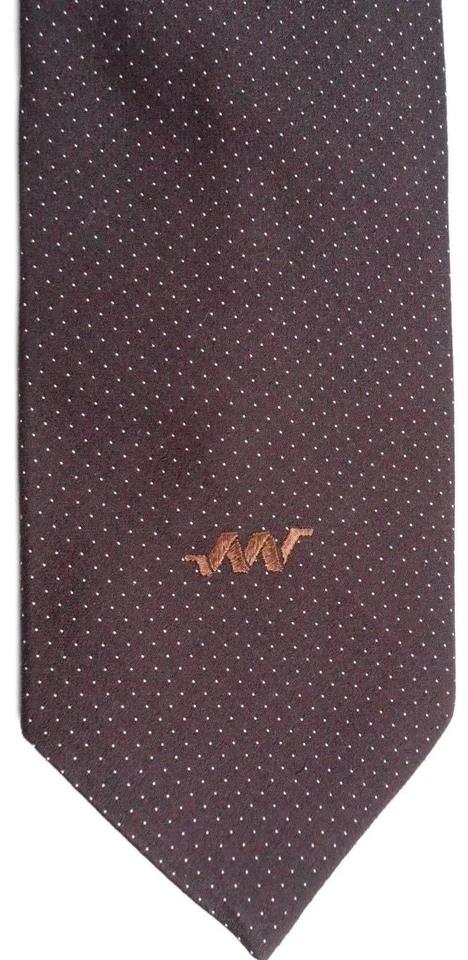 John Weitz Men's Vintage Polyester Tie 53" X 3.75" Brown w/ tiny white specks - Image 1 of 3