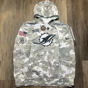Autentica felpa con cappuccio Nike Miami Dolphins 2024 Salute to Service maglione laterale - Foto 1 di 10